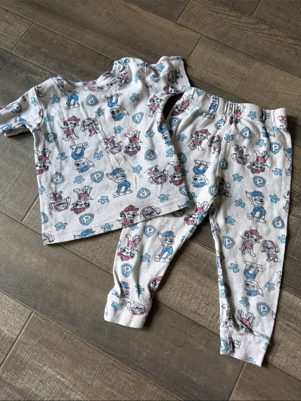 Paw Patrol Kids Pajama Set - Grey with Blue and Pink Accents